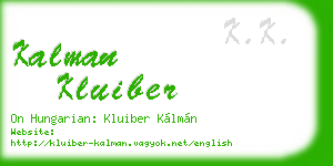 kalman kluiber business card